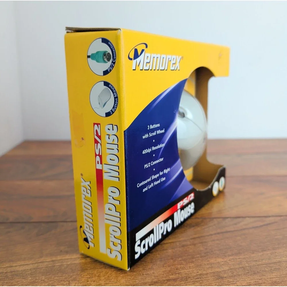 Memorex PS/2 ScrollPro Wired Computer Mouse 3202-2382 NEW IN BOX Scroll Pro